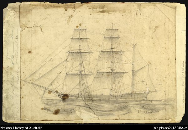Click to view a picture of the ship Brothers at the National Library of Australia.